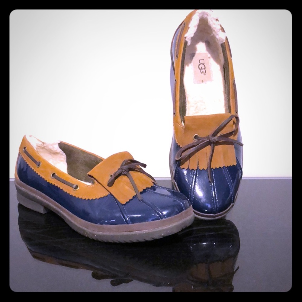 UGG Navy HAYLIE LINED LOAFER Duck Rain/Boat Shoes